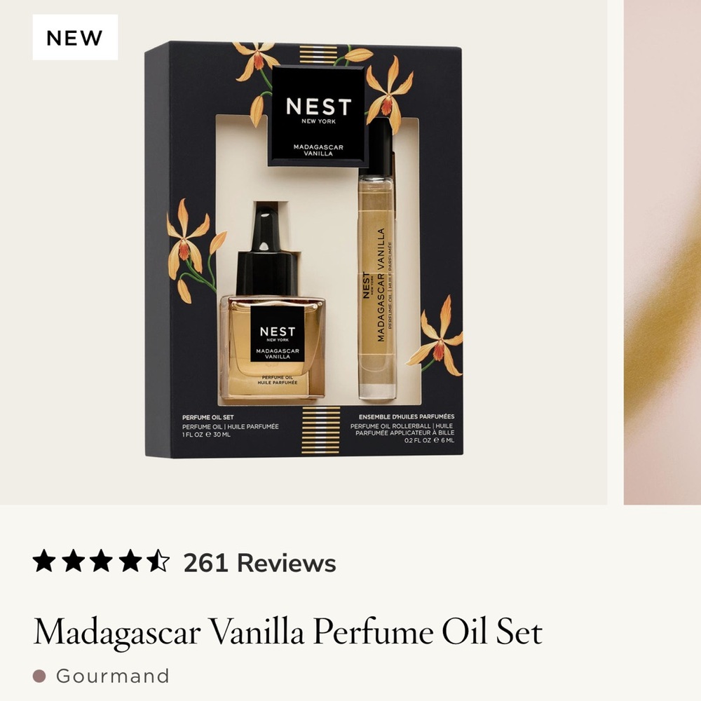NEST Fragrances Madagascar Vanilla Perfume Oil Set - Black and Gold